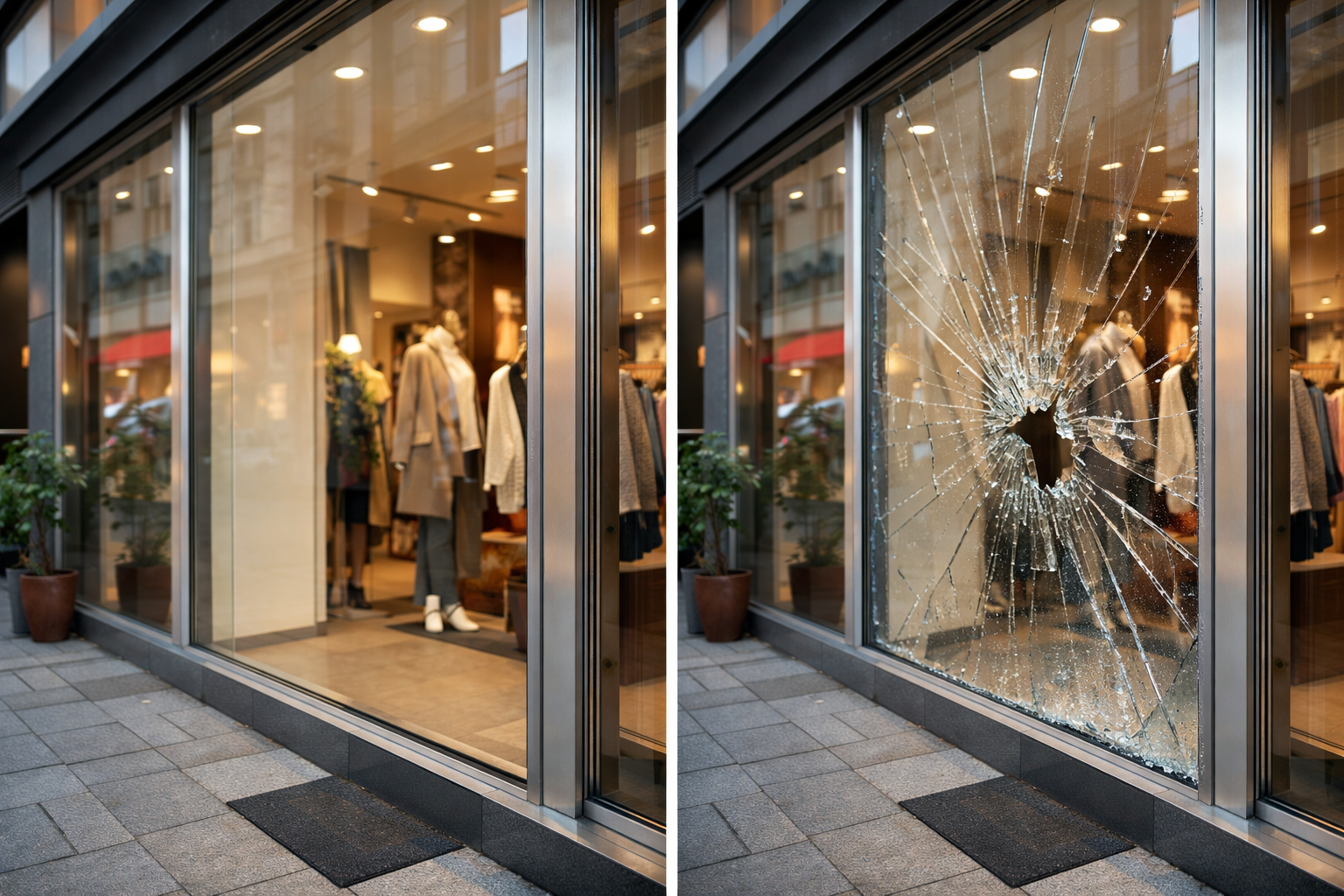 Glasreparatur nach Vandalismus