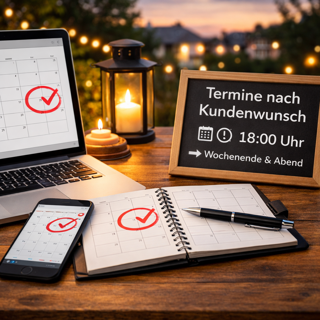 Flexible Terminvereinbarung nach Ihren Wünschen